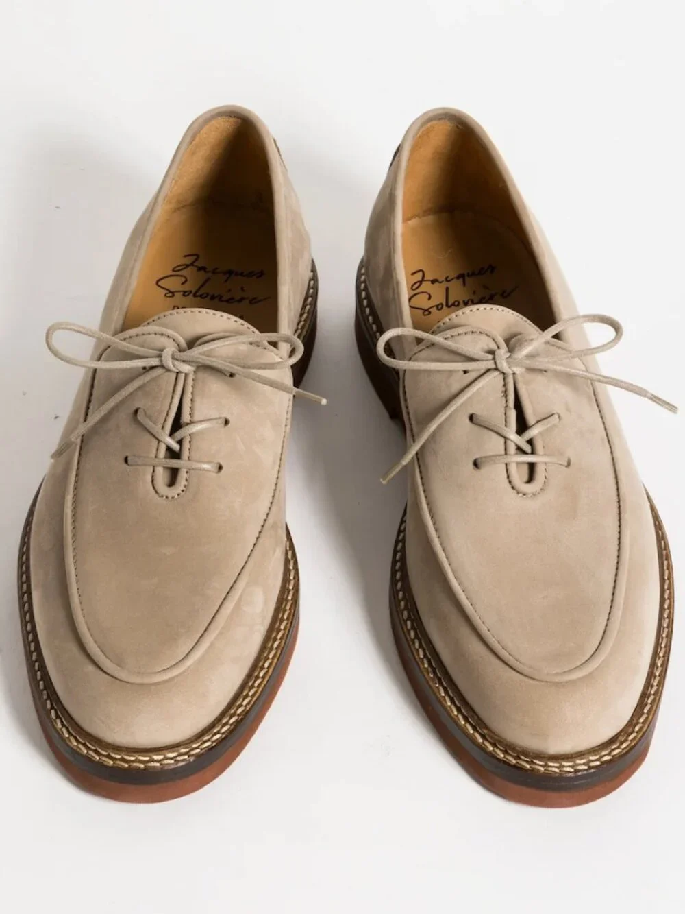 Jacques Soloviere Tan Suede Loafer Shoes in Size 43